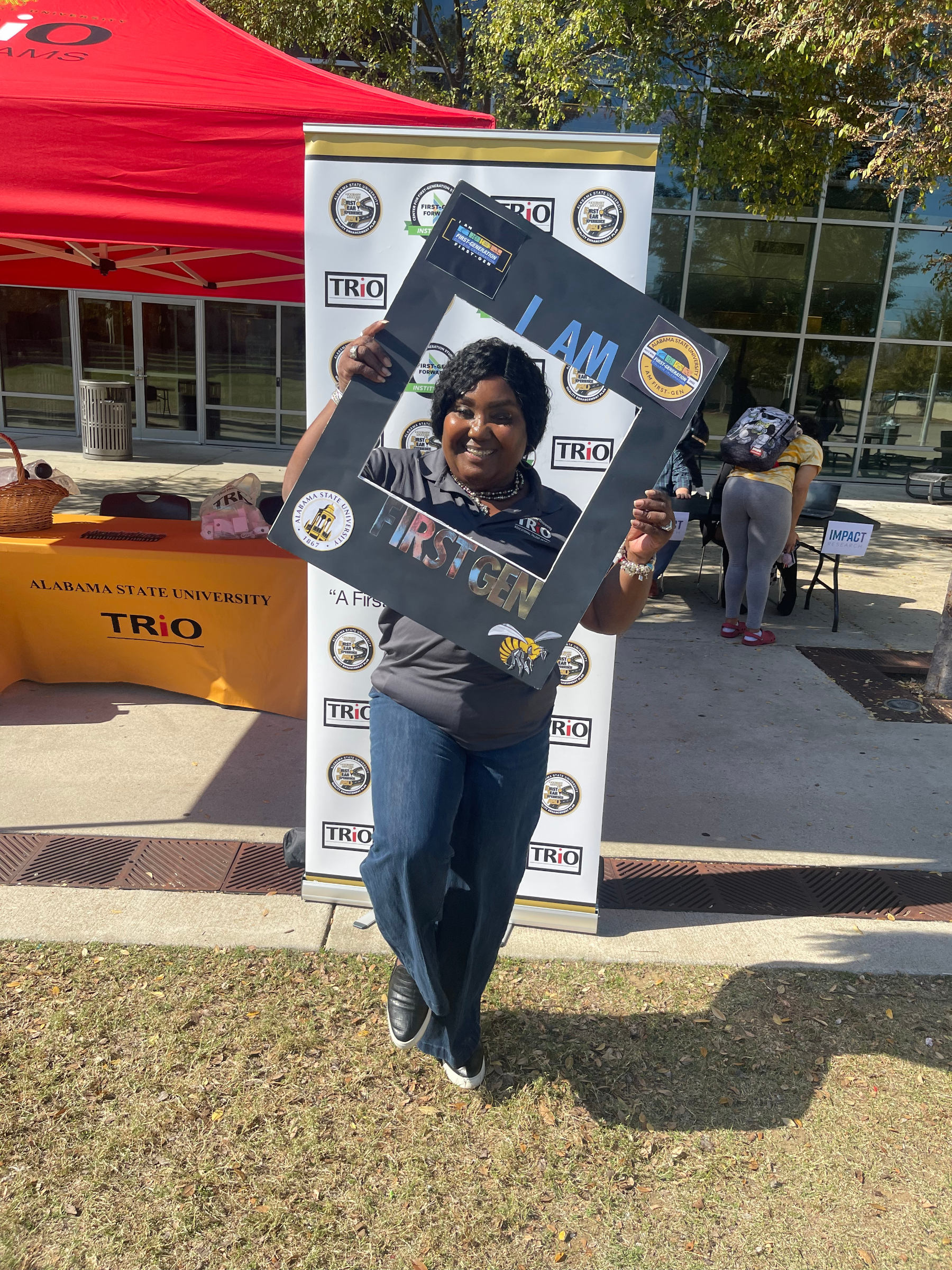ASU First-gen student with photo frame