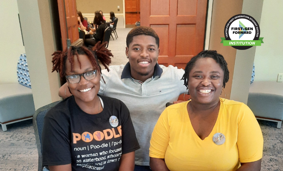 Three Georgia Southern University staff members hosting check-in table