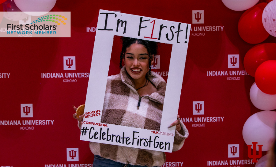 Indiana University Kokomo first-gen student photo booth