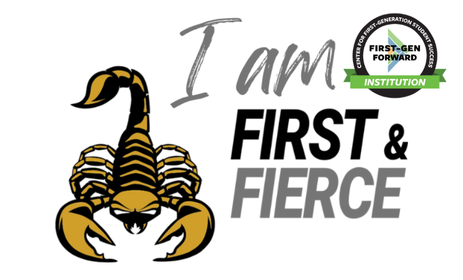 First-gen program logo with scorpion