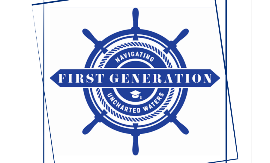 Christopher Newport University First-gen Logo featuring ship wheel