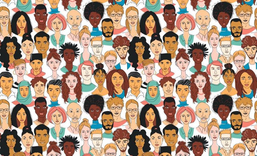 Illustration of diversity of race